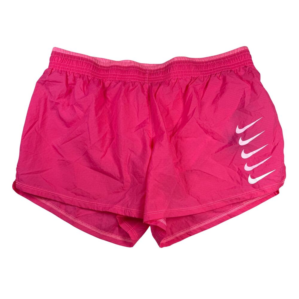 Nike Swoosh Shorts Women's Large Pink Running Lined Five Swoosh Standard Fit NWT